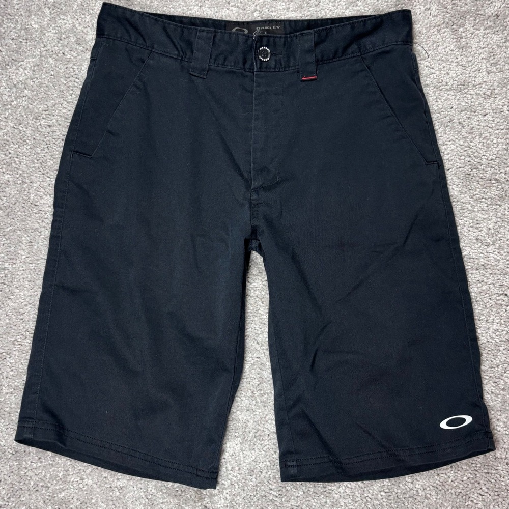 Oakley Mens Black Chino Shorts Size 30 Regular Fit Solid Casual Active 4-Pocket